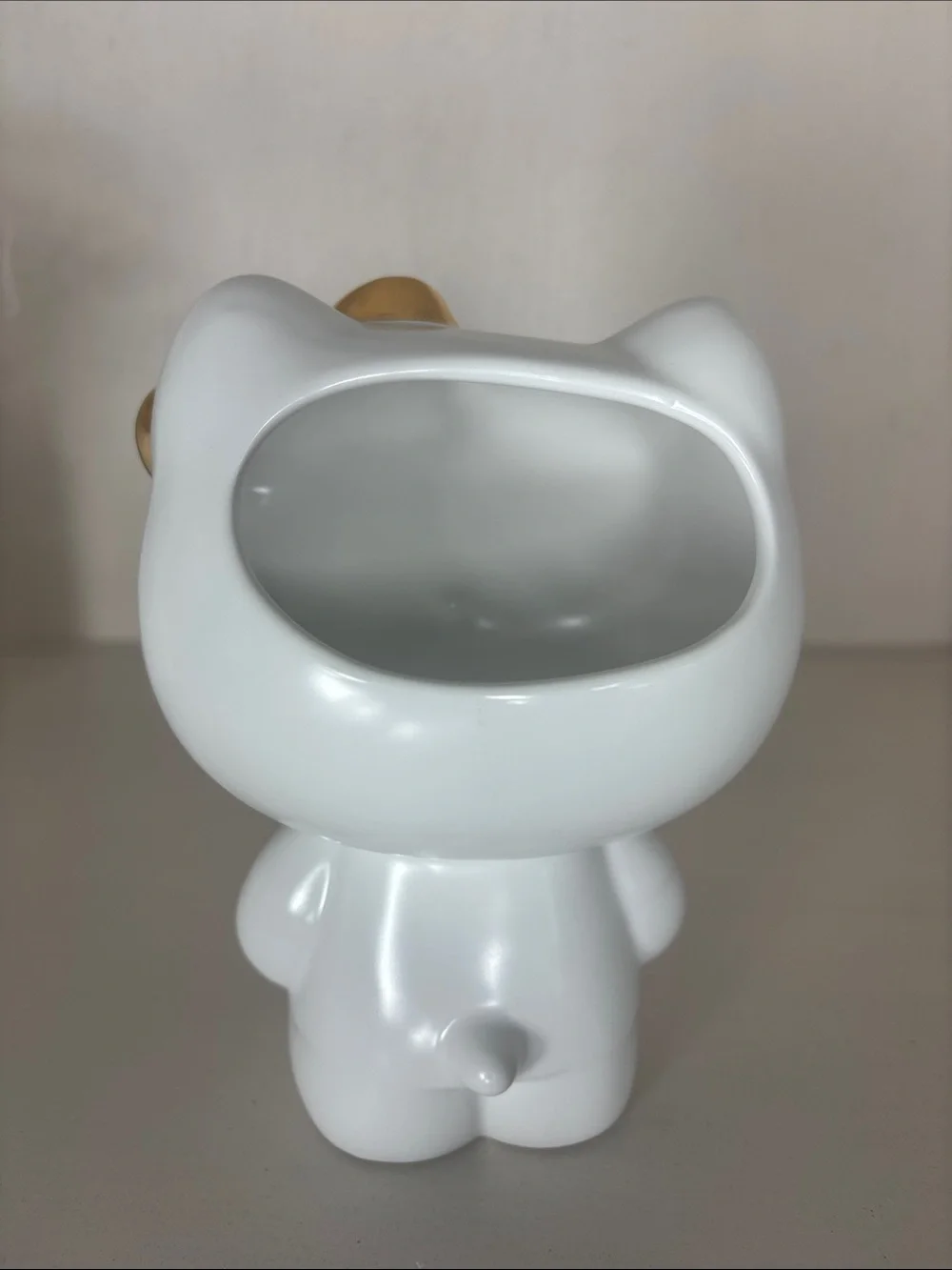 Sanrio Hello Kitty Pottery Barn Pencil Brush Holder White Gold